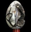 Septarian Dragon Egg Geode - Black Crystals #96726-1